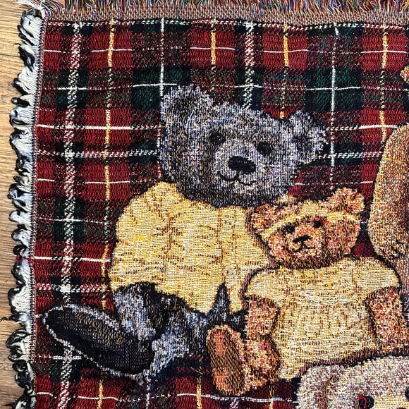 VINTAGE Crown Crafts Teddy Bear Throw Blanket 55 X 45 - Picture 3 of 6